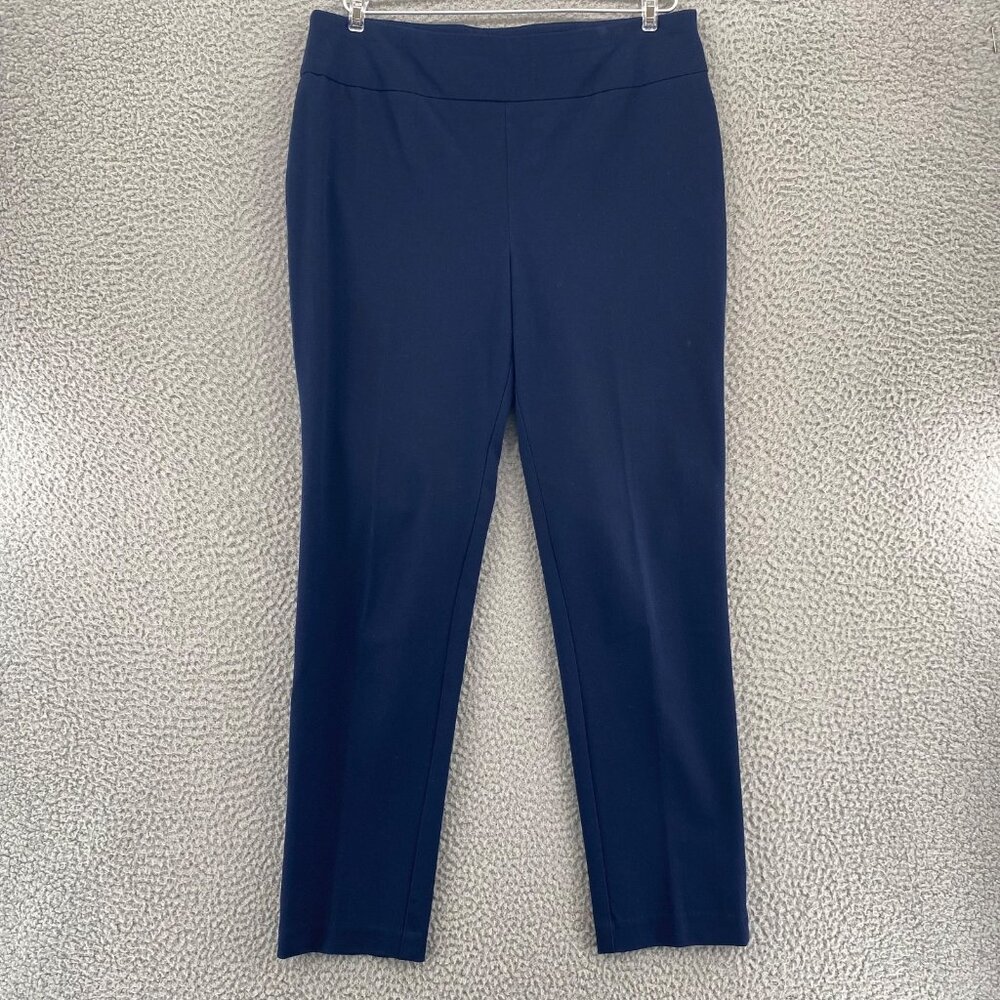 Chicos Pants Womens 1 US 8 Short Navy Fabulously Slimming Stretch Pull On Work